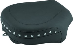 Yamaha V-Star 1100 Silverado Two-Piece Motorcycle Seat - Mustang Motorcycle - 2PC with Studs - Black - `02-`11